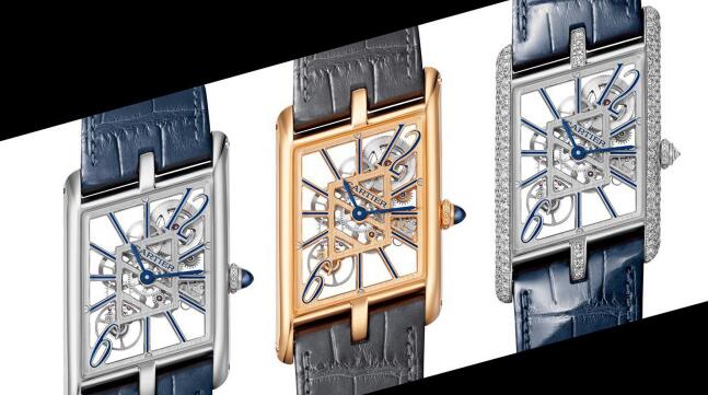 The skeleton dials make the fake Cartier more exquisite.